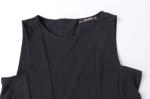 100% Polyester Ladies Dress Clothing Sleeveless Black Short Dress Casual