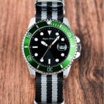 1.6 Inch Water Resistant Green Leather Watch 3ATM