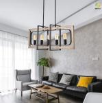 Fashionable LED Modern Pendant Light Iron Wood Material