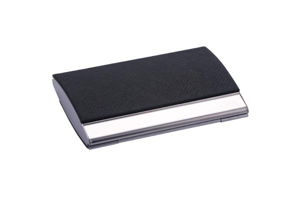 50 Business Card Capacity Snap Closure Name Card Holder Metal / PU For Men And