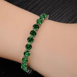 Princess Green Cubic Zironia Tennis Bracelet Charm Women Wedding Jewelry