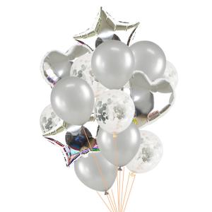Wholesale 14pcs/set 18inch Heart Star Foil Balloons 12inch Latex Confetti Helium Air Ball Globo Multicolor Wedding Birthday Party from china suppliers