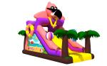 Colorful Commercial Inflatable Water Slides / Inflatable Flamingo Dry Slide