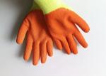 10 Gauge Latex Coated Gloves Yellow Cotton / Polyester Knitted For Construction