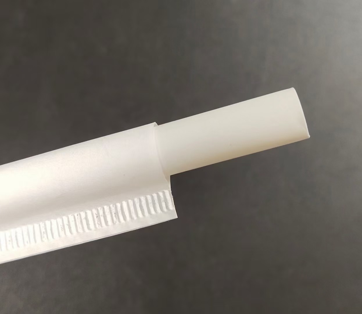 White Disposable Organic Wheat Straw , 6mm Bamboo Fiber Boba Straws