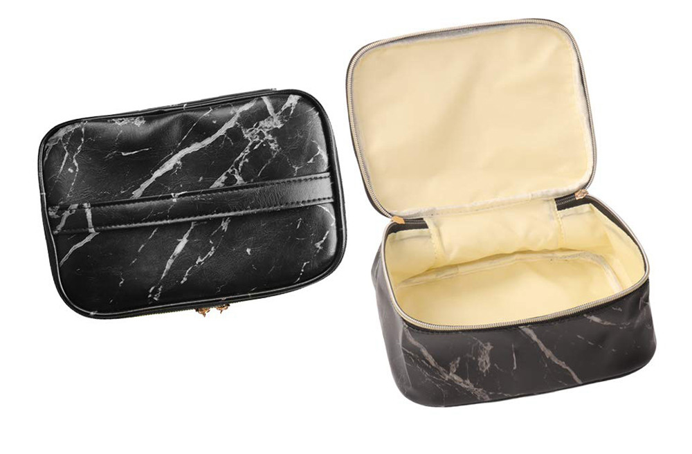 Water Resistant 3 Pieces Marble PU Leather Cosmetic Toiletry Bag
