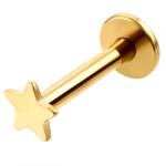 High quality gold plated star heart shaped lip labret stud piercing jewelry