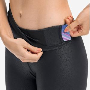 Wholesale Hidden Pocket Yoga Pants Nude Gilded Women Matte Faux Leather Leggings from china suppliers