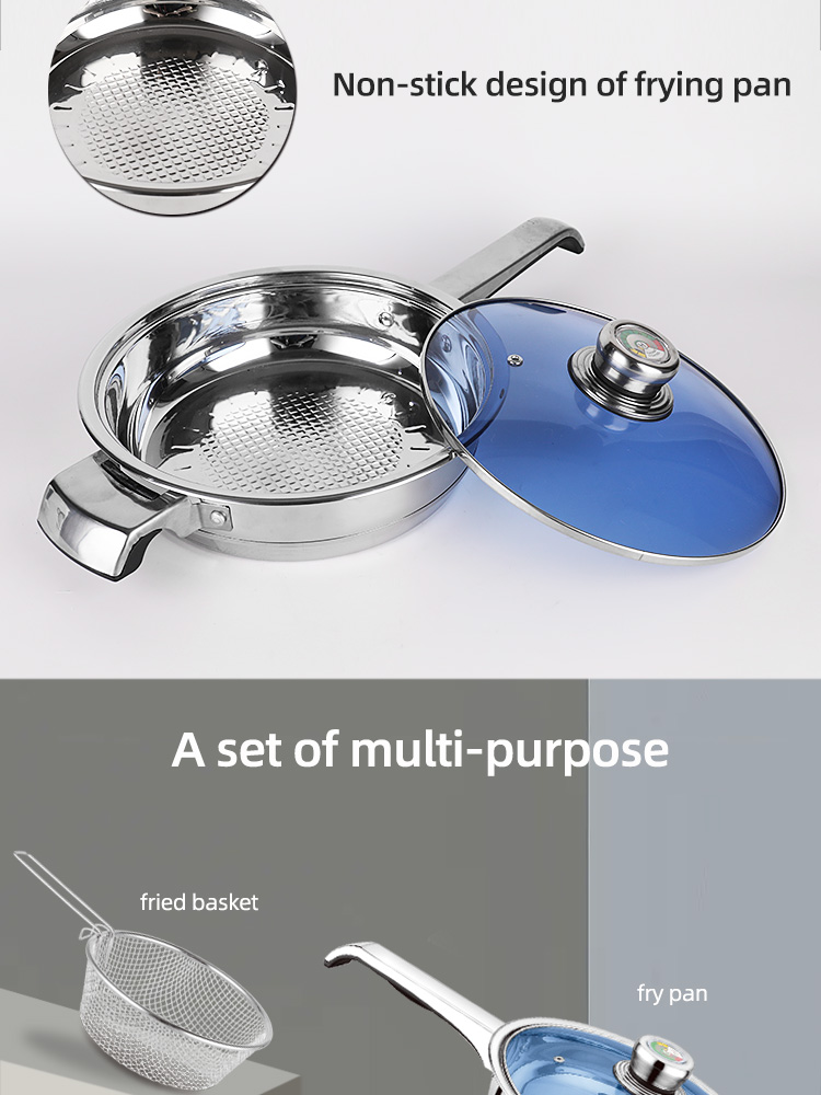 Multifunction Custom Pots And Pans Cookingware Set Cookware Cook Pot 21 Pieces Thickened Stainless Steel Cookware Set