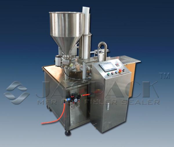 Yogurt Cup Filling Sealing Machine 3000-5000 Cups/h Capacity Temperature Range 0