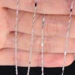 18K White Gold Italy Link Chain Necklace for Women Gift 16 inches (NG016)