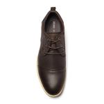 Dark Coffee Antiodor Mens Breathable Leather Shoes Lace Up