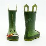 SEDEX Green Double Handle Crocodile Print Rain Boots for Kids