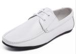 White Cow Leather Business Casual Shoes , Original Design Modern Mens Slip On