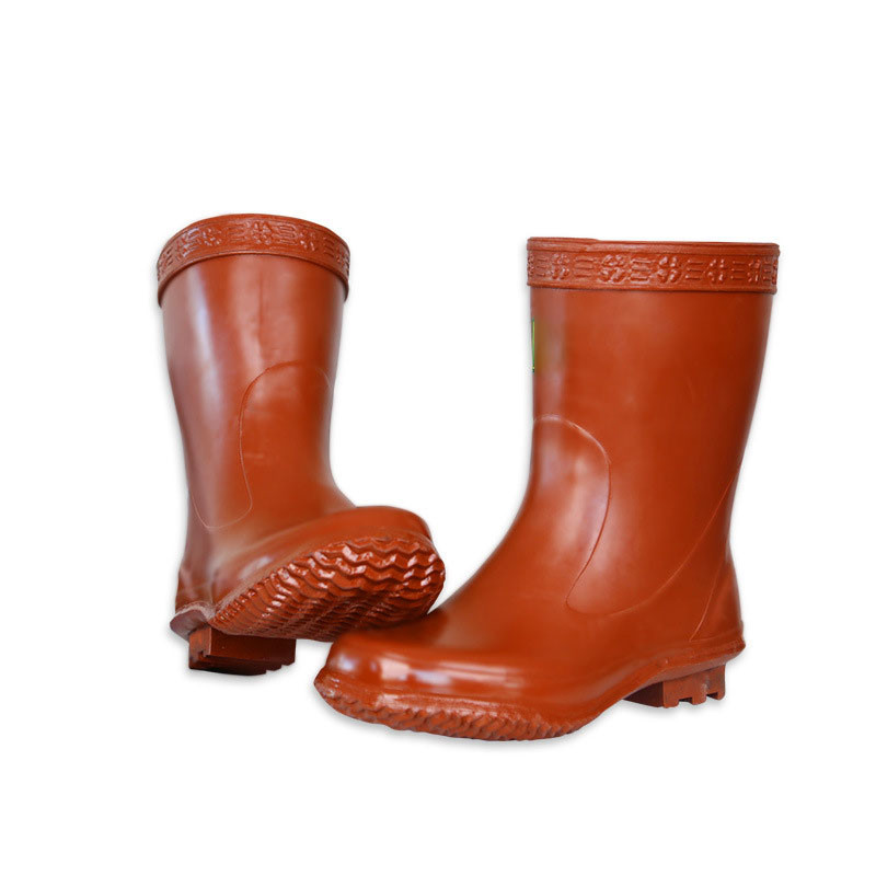 Unisex Red Security Work Boots With Natural Rubber Sole And Electrical Insulation 25KV