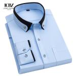Adult Double Collar Solid Color Shirt for Business Casual Wear in Autumn and