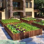 Landscaping Outdoor Plastic Mock Wooden Fence Garden Backyard Border Edging