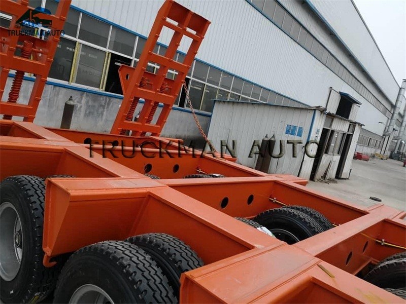 Heavy Loading Truck Trailer Low Bed Transport The Excavator 100 Tons