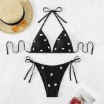 Swimming Suits Bikini Sexy Halter Nylon Bikini For Women For Girls Black Color
