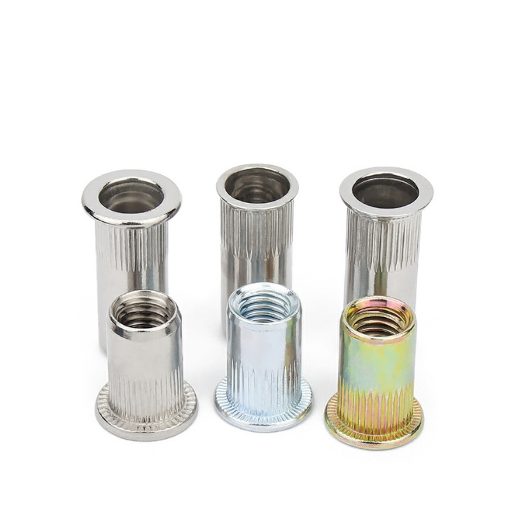 Steel/SUS304 Carbon Steel White/Yellow Zinc Plated Galvanized Flat Head Blind Rivet Nuts