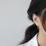 Lanciashow 925 Sterling Silver Gold Plated Hoop Earrings Semicircle Wavy Shape