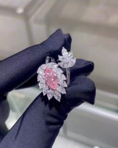 Wholesale Marquise CVD Lab Grown Diamond Jewelry Pink Diamond Ring 18k White Gold Custom Jewelry from china suppliers