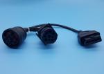Black Deutsch 9 Pin J1939 Female to J1962 OBD-II 16 Pin Female and J1939 Male