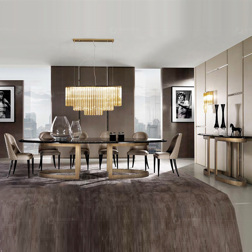Fashion SS Dining Tables Kitchen Room Furniture Marble Top
