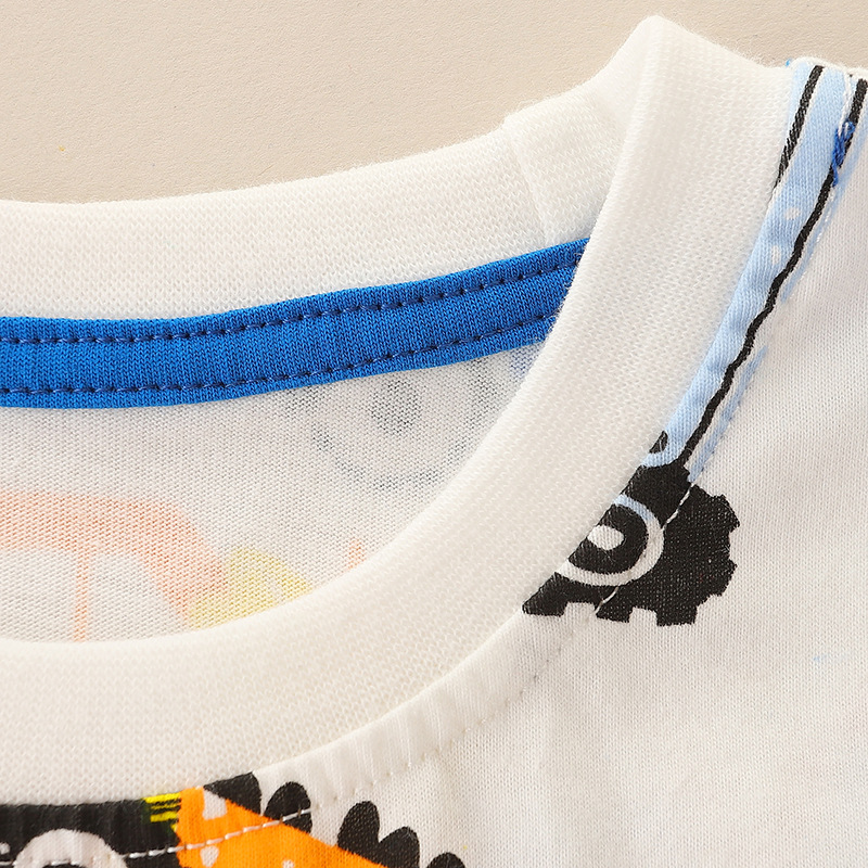 Summer Boys Outfit Toddler Baby Tracksuits Sets Kids Car Print Tops Shorts 2PCS Outfits Children Clothing Set