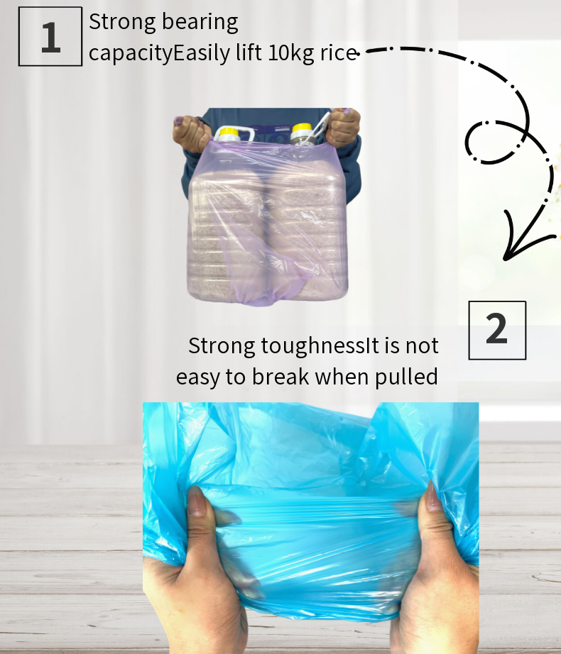 Custom Disposable Small Medium Size PE Waste Bag for 5-100 mic Thickness Garbage