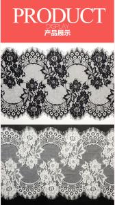 Wholesale eyelash lace border/lace edged lace/soft lace with Bkack Ivory Double Color from china suppliers