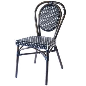 Wholesale 1.5mm Thick Aluminium Tube Black Bistro Dining Chairs from china suppliers