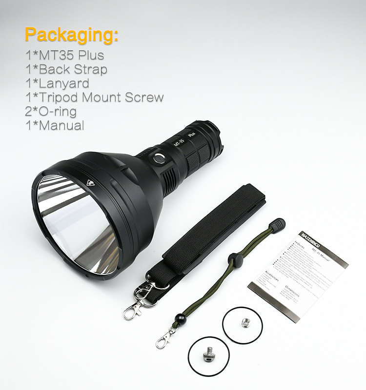 MT35 PLUS Handheld Flashlight XHP35 Hi 2700 Lumen Led Searchlight