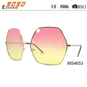 Wholesale 2017 new fashion sunglasses with metal frame and mirror lens,suitable for women from china suppliers