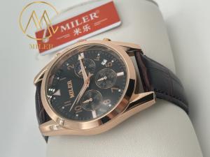 Wholesale ML 666 Custom Logo Gift Watches Round Dial Black Leather Quartz Wristwatch from china suppliers