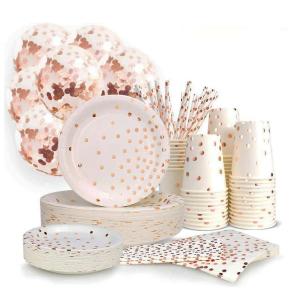 Wholesale Compostable Pink Foil Cinderella Christmas Disposable Party Tableware Paper Cups Dishes from china suppliers