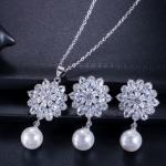 Fashion brass nacklace jewelry baby girls hot sell cz nacklace earrings and