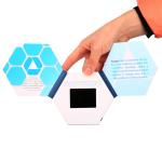 Hexagon 256MB LCD video brochure card , audio video business cards For Marketing