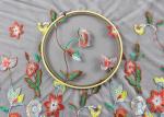 Bright 3D Colored Flower Embroidery Lace Fabric For Ladies Wedding Dressmaking