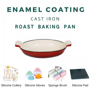 Wholesale Enameled Cast Iron Oval Pan 26x15.5x4cm Special Shape Serve Desserts from china suppliers