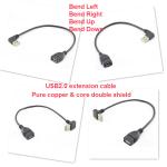OD 4.5mm USB2.0 Male To Female Extension Cable Elbow Bend 90 Degree