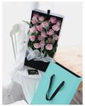 Custom Logo Rectangle Florist Display Cardboard Paper Rose Packaging Boxes Fancy