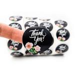 Adhesive Thank You Sticker Labels CMYK / Full Color 100 Biodegradable