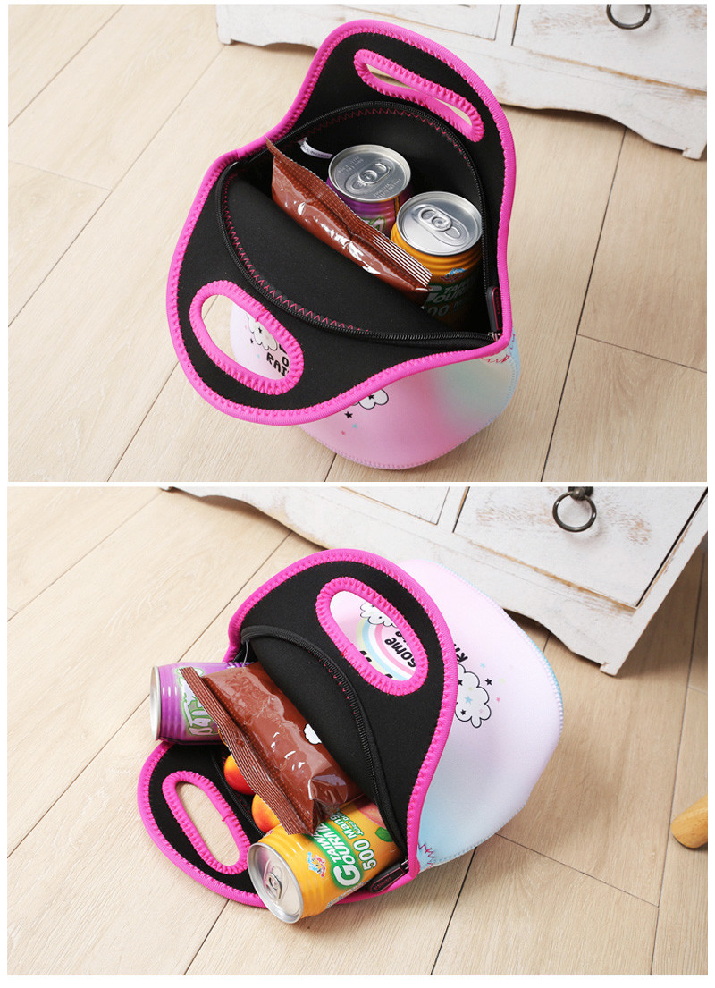 Girls Neoprene Thermal Insulated Bento Lunch Bag