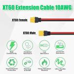 10AWG 12AWG Male to Female XT60 XT60H Connector Extension Adapter Cable for RC