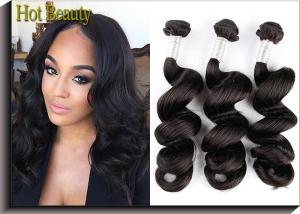 Wholesale 22 Inch Peruvian Virgin Hair / Natural Black Loose Wave Hair Bundles from china suppliers