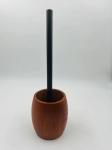 Brown Ashwood Bathroom Countertop Accessories Round Shape Black Pump Toothbrush