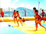 Exciting Water Inflatable Soccer Field , Football Inflatable Soap Court for Kids