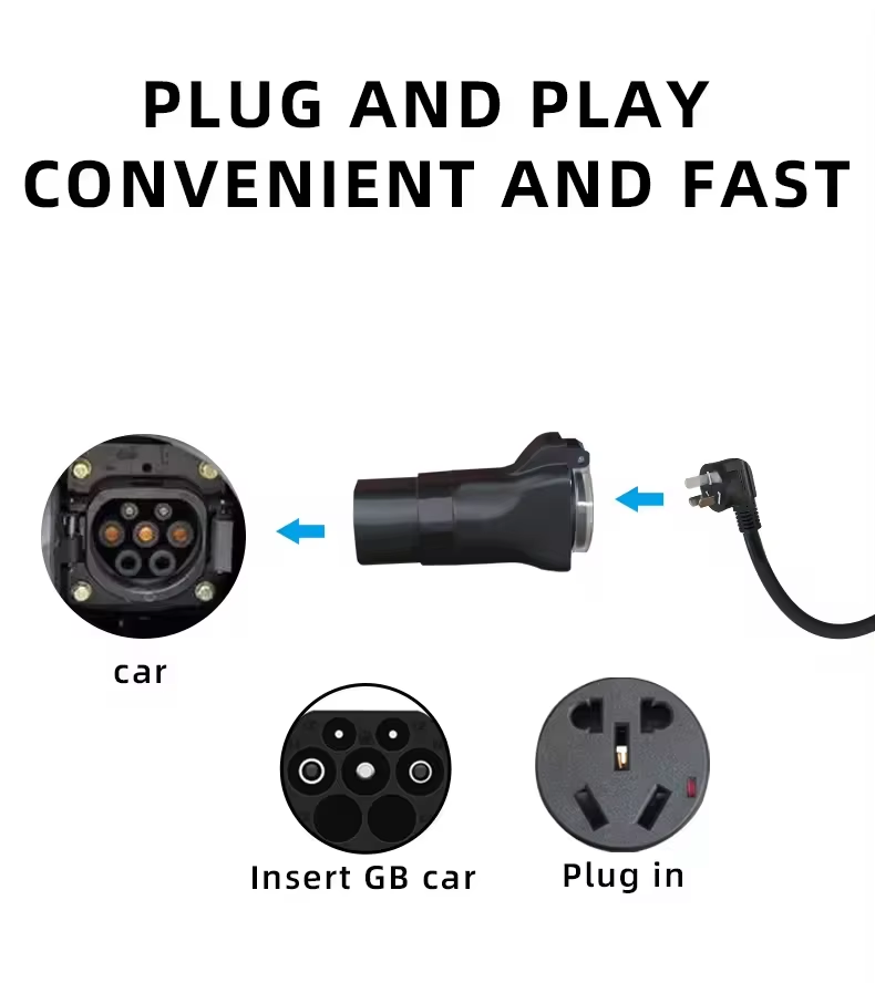 GBT EV Charging Connector 16A Rated Current 250V AC EV Charging Adapter V2L Discharge Advanced Technology