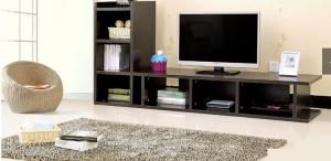 Wholesale Moisture Resistant Dark Wood TV Stands For Flat Screens Melamine Paper Faced from china suppliers